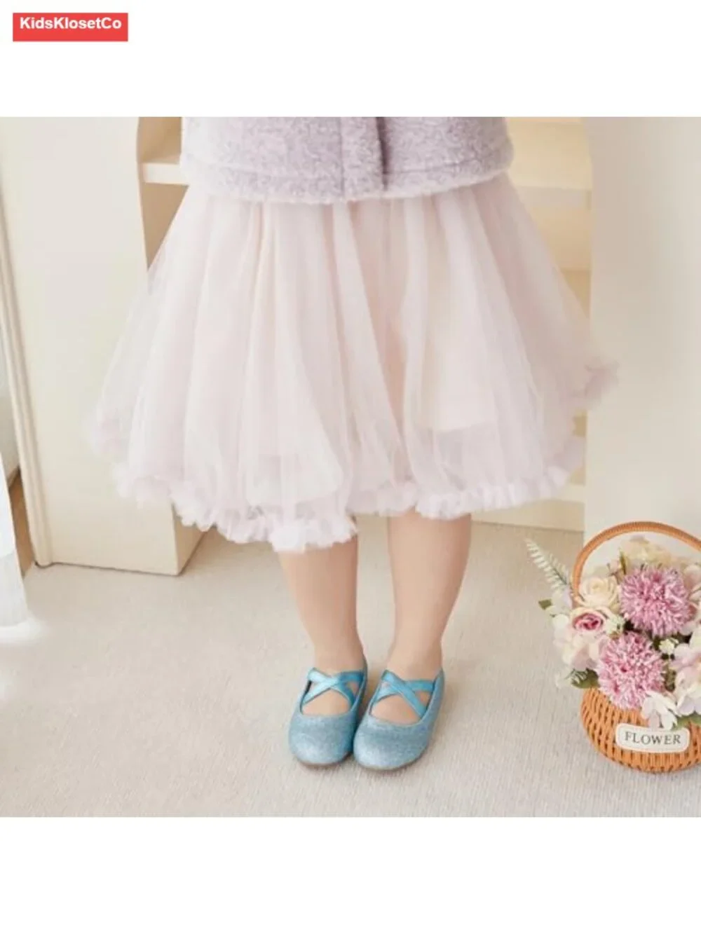 Toddler Girls Mary Jane Ballerina Flats with Elastic Strap, Non-Slip Rubber Sole